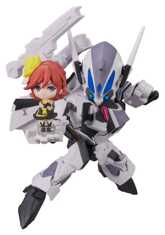 Macross Delta Tiny Session Fahrzeug mit Actionfigur VF-31F Siegfried (Messer Ihlefeld Use) with Kaname Buccaneer 10 cm Produktfoto