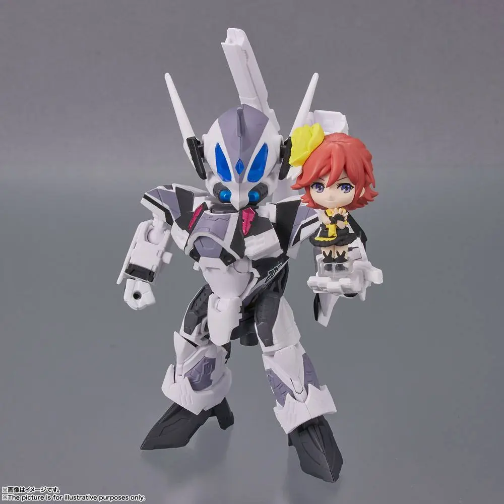 Macross Delta Tiny Session Fahrzeug mit Actionfigur VF-31F Siegfried (Messer Ihlefeld Use) with Kaname Buccaneer 10 cm Produktfoto