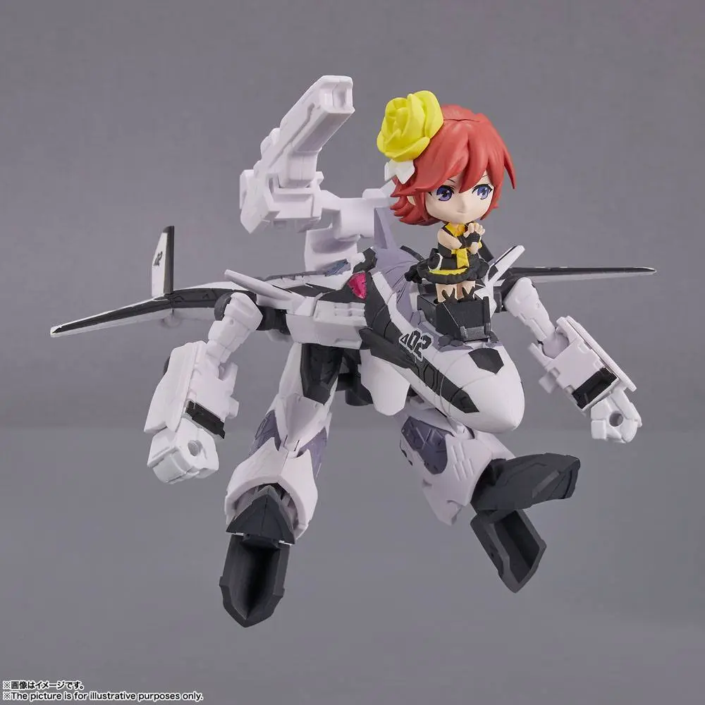 Macross Delta Tiny Session Fahrzeug mit Actionfigur VF-31F Siegfried (Messer Ihlefeld Use) with Kaname Buccaneer 10 cm Produktfoto