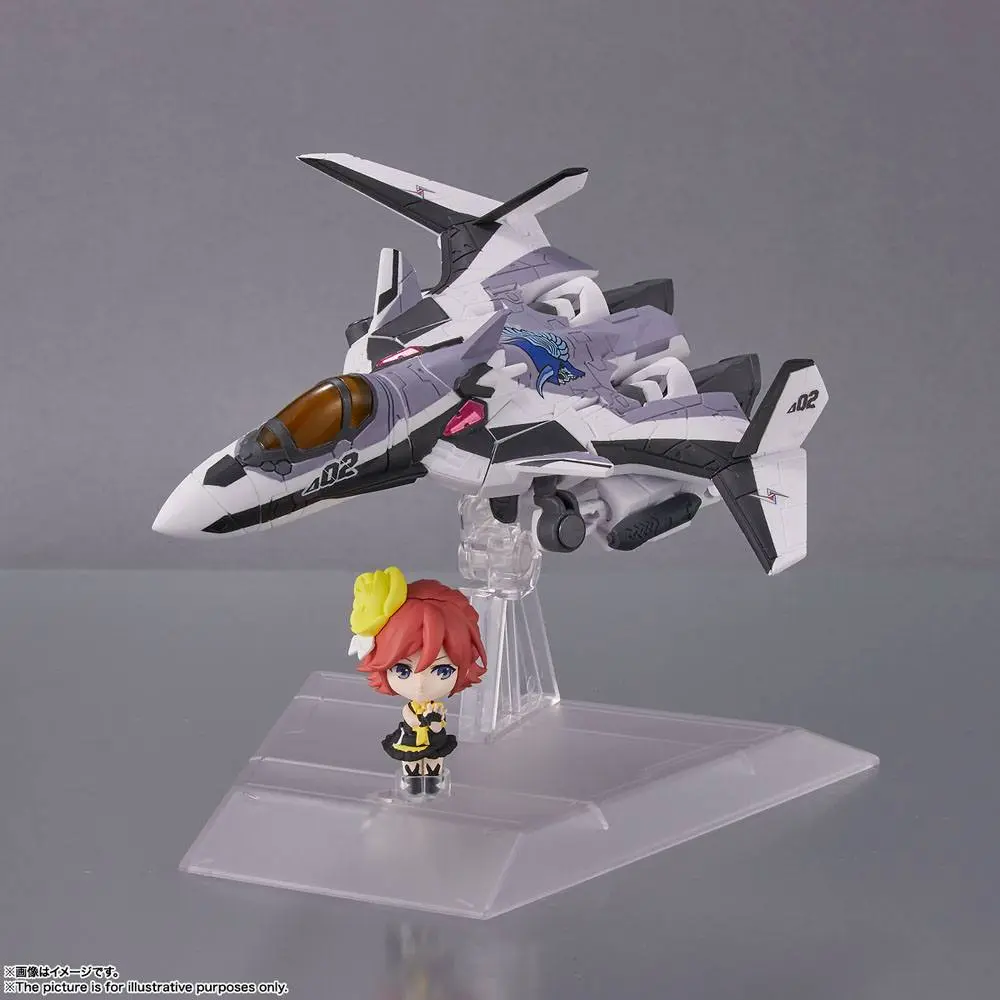 Macross Delta Tiny Session Fahrzeug mit Actionfigur VF-31F Siegfried (Messer Ihlefeld Use) with Kaname Buccaneer 10 cm Produktfoto