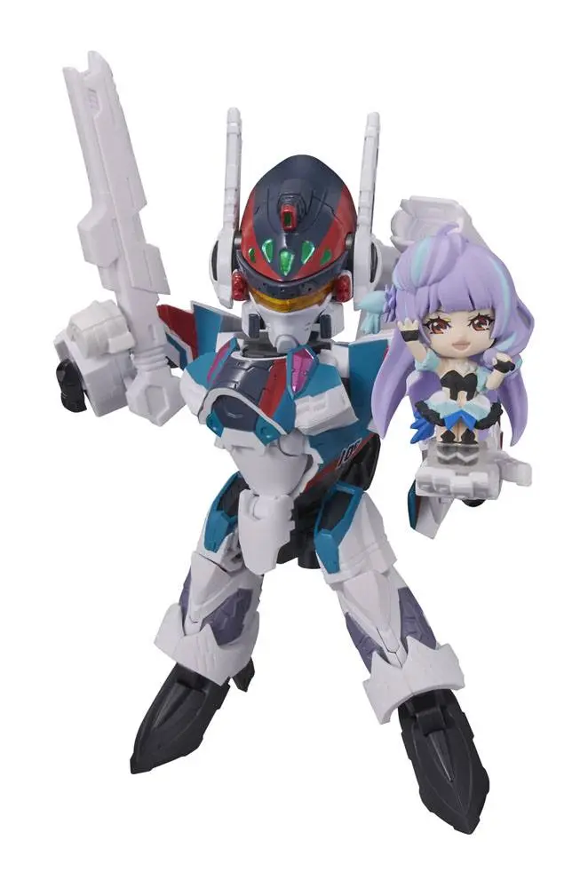 Macross Delta Tiny Session Fahrzeug mit Actionfigur VF-31C Siegfried (Arad Mölders Use) with Mikumo Guynemer 10 cm Produktfoto