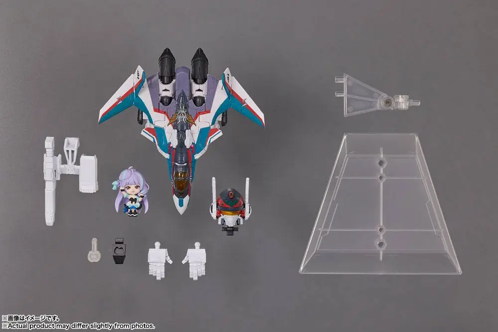 Macross Delta Tiny Session Fahrzeug mit Actionfigur VF-31C Siegfried (Arad Mölders Use) with Mikumo Guynemer 10 cm Produktfoto