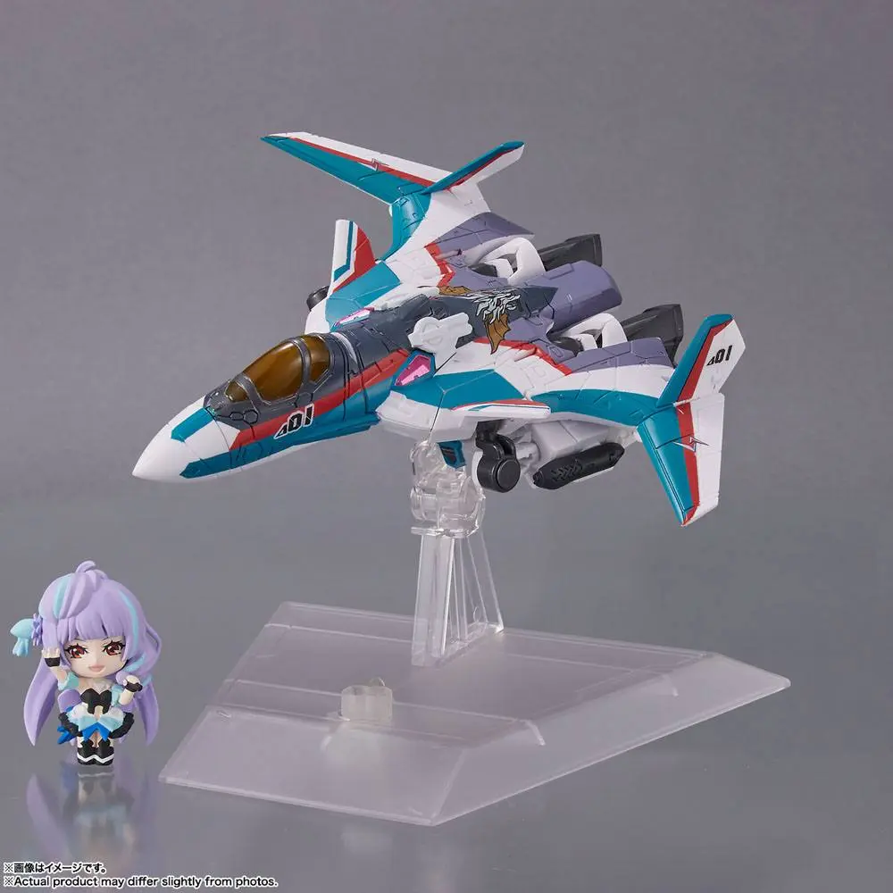 Macross Delta Tiny Session Fahrzeug mit Actionfigur VF-31C Siegfried (Arad Mölders Use) with Mikumo Guynemer 10 cm Produktfoto