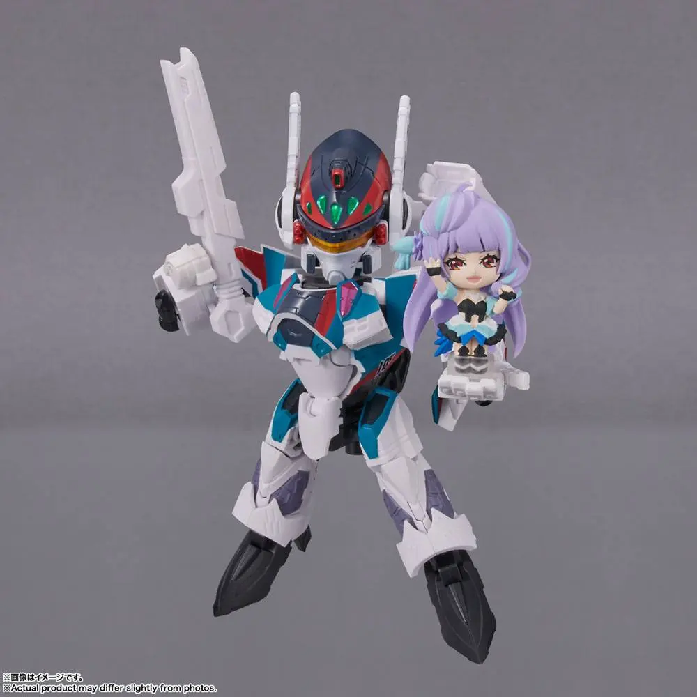 Macross Delta Tiny Session Fahrzeug mit Actionfigur VF-31C Siegfried (Arad Mölders Use) with Mikumo Guynemer 10 cm Produktfoto