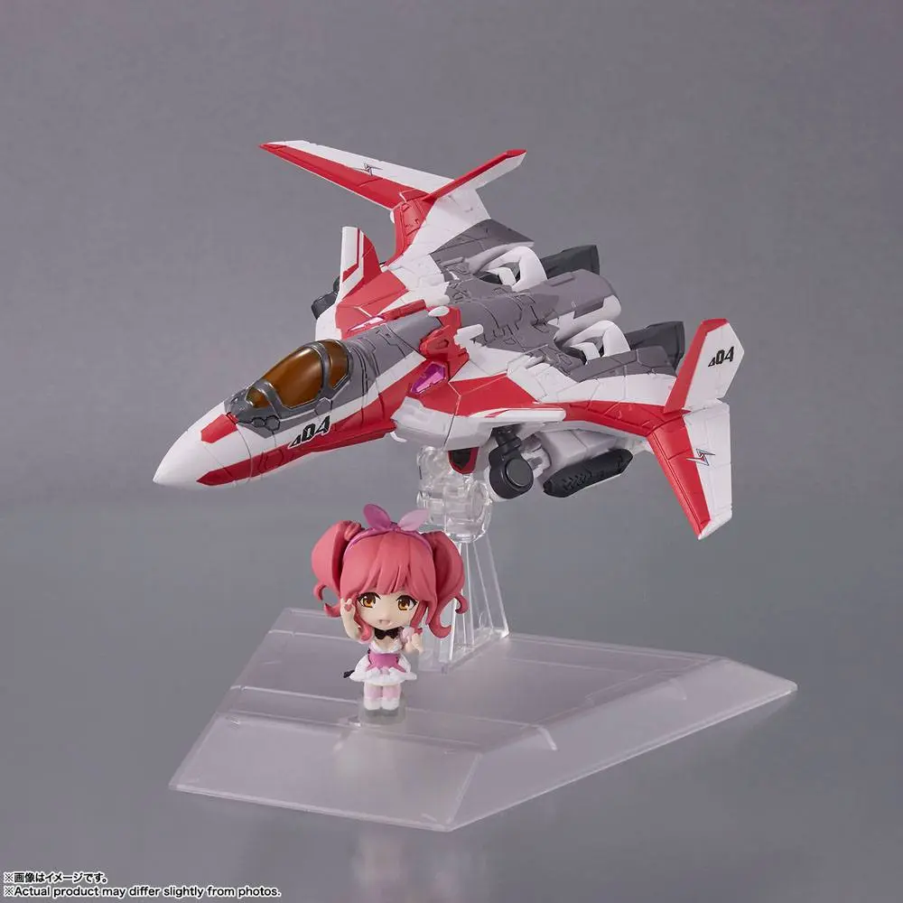 Macross Delta Tiny Session Fahrzeug mit Actionfigur VF-31C Siegfried (Mirage Farina Jenius Use) with Makina Nakajima 10 cm Produktfoto