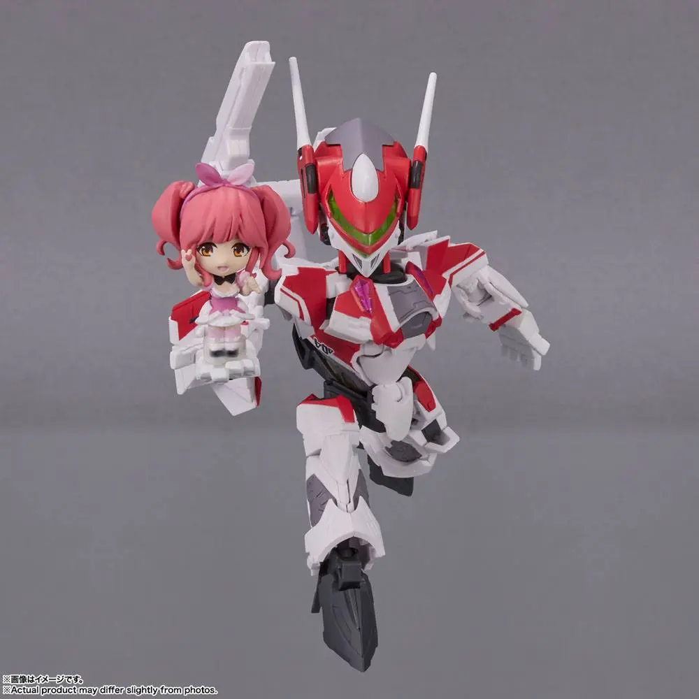 Macross Delta Tiny Session Fahrzeug mit Actionfigur VF-31C Siegfried (Mirage Farina Jenius Use) with Makina Nakajima 10 cm Produktfoto
