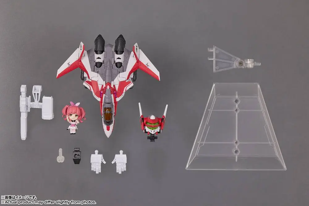 Macross Delta Tiny Session Fahrzeug mit Actionfigur VF-31C Siegfried (Mirage Farina Jenius Use) with Makina Nakajima 10 cm Produktfoto