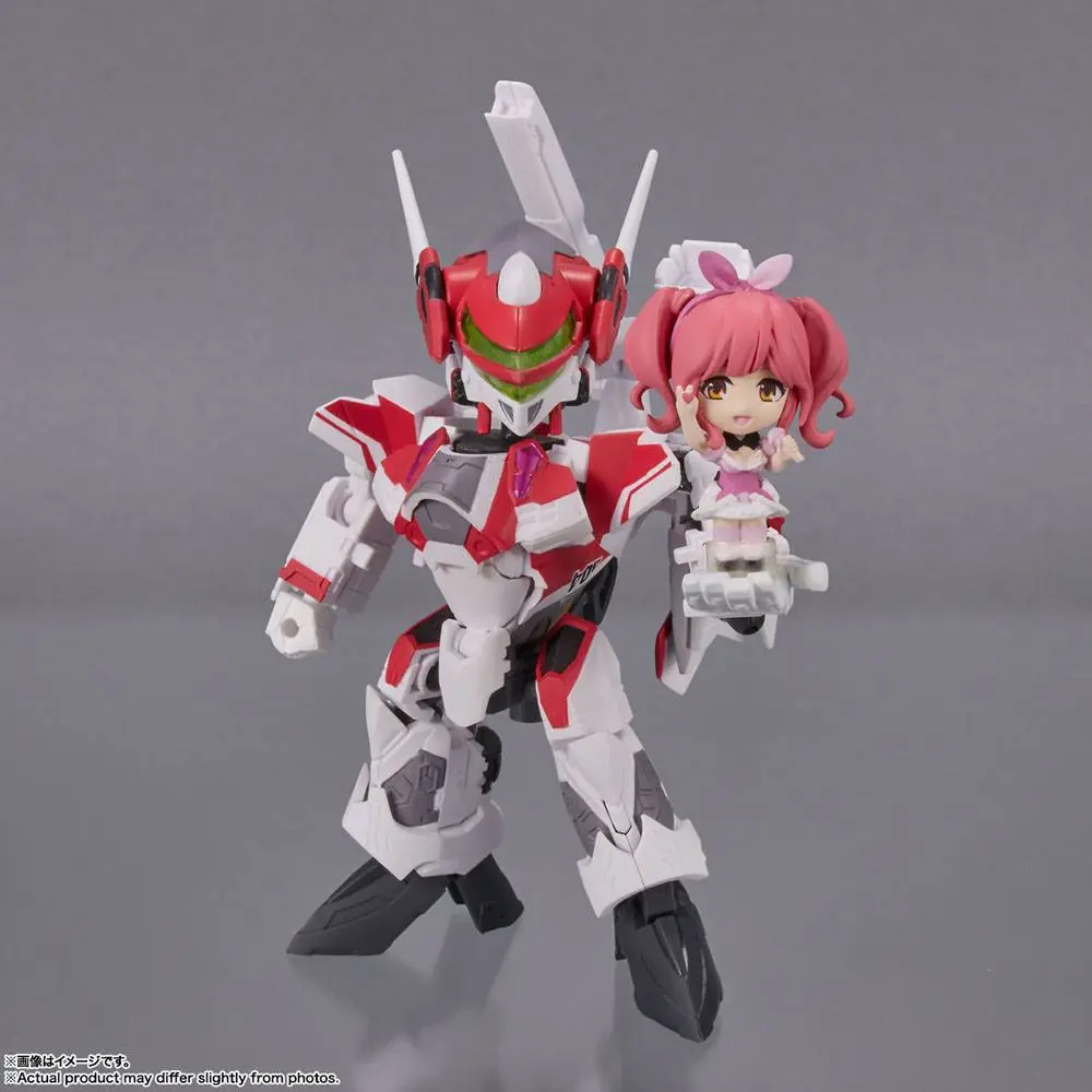 Macross Delta Tiny Session Fahrzeug mit Actionfigur VF-31C Siegfried (Mirage Farina Jenius Use) with Makina Nakajima 10 cm Produktfoto