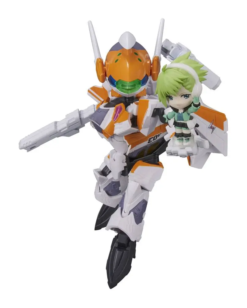 Macross Delta Tiny Session Fahrzeug mit Actionfigur VF-31E Siegfried (Chuck Mustang Use) with Reina Prowler 10 cm Produktfoto