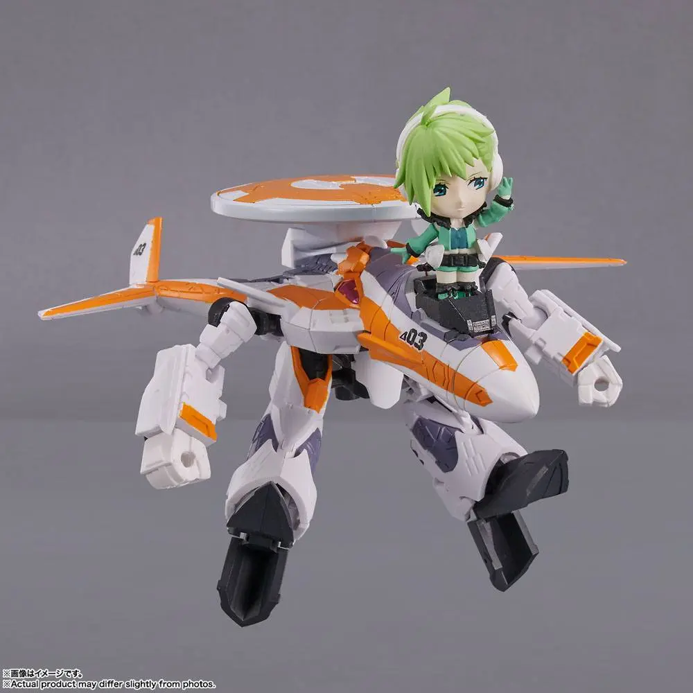 Macross Delta Tiny Session Fahrzeug mit Actionfigur VF-31E Siegfried (Chuck Mustang Use) with Reina Prowler 10 cm Produktfoto