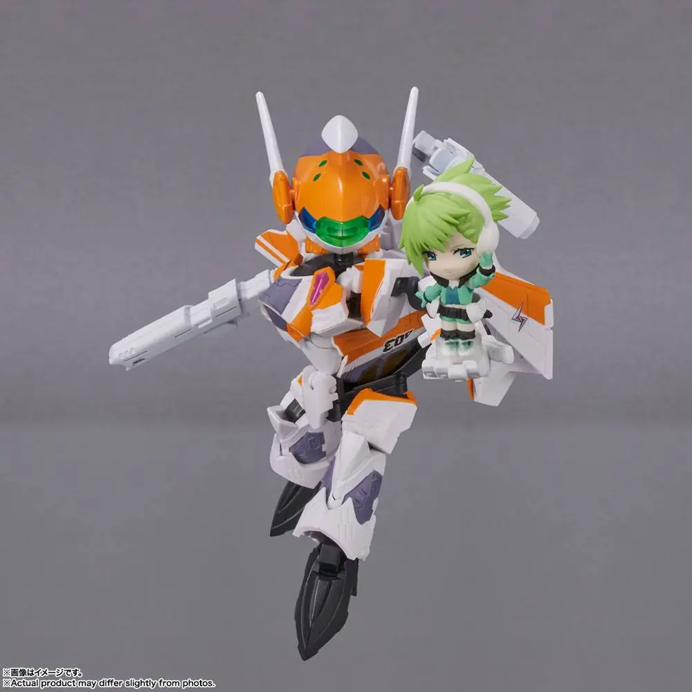 Macross Delta Tiny Session Fahrzeug mit Actionfigur VF-31E Siegfried (Chuck Mustang Use) with Reina Prowler 10 cm Produktfoto