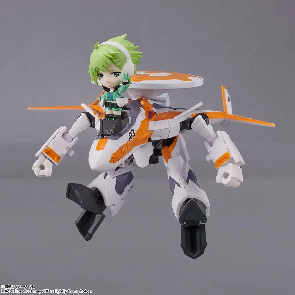 Macross Delta Tiny Session Fahrzeug mit Actionfigur VF-31E Siegfried (Chuck Mustang Use) with Reina Prowler 10 cm Produktfoto