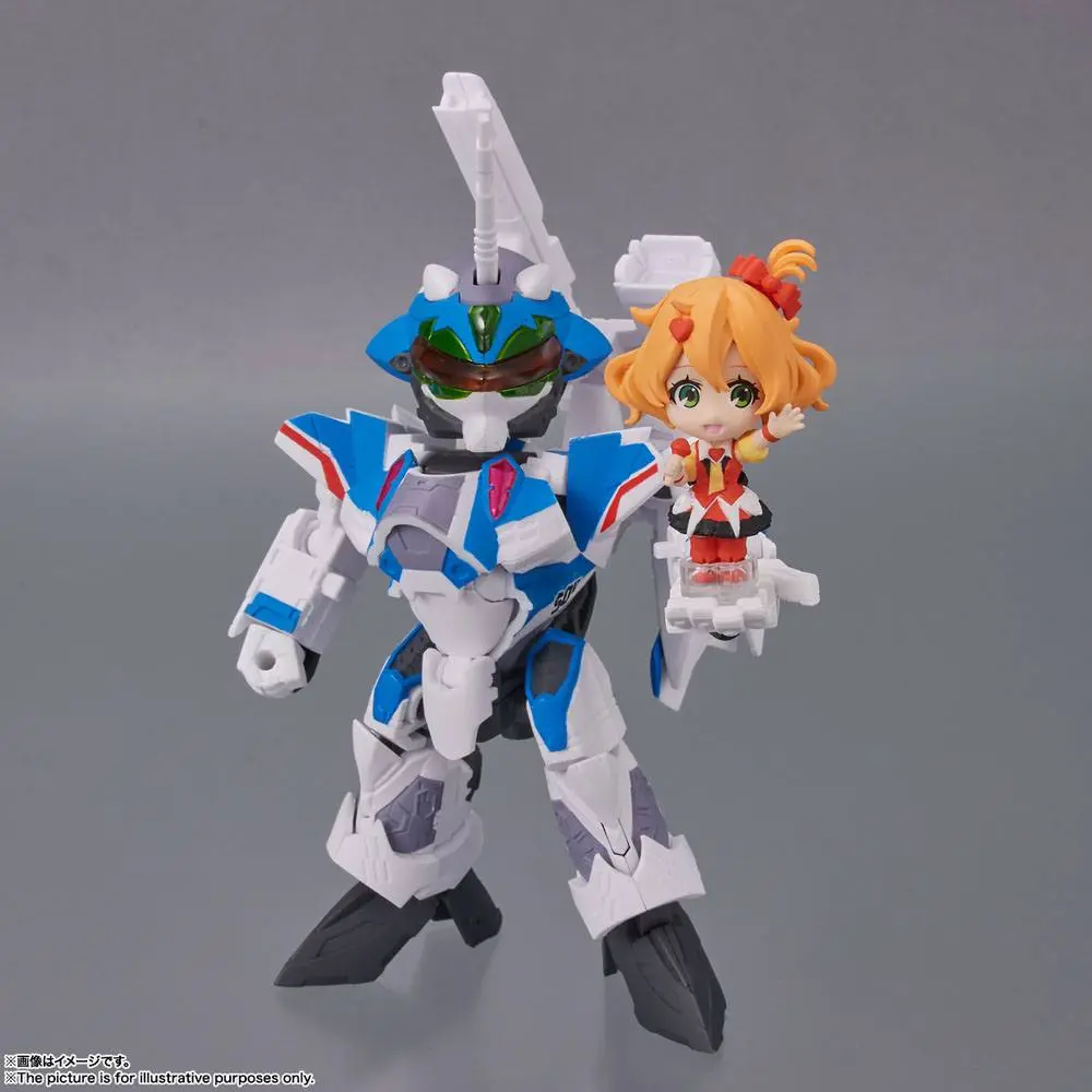 Macross Delta Tiny Session Fahrzeug mit Actionfigur VF-31J Siegfried (Hayate Immelmann Use) with Freyja Wion 10 cm Produktfoto