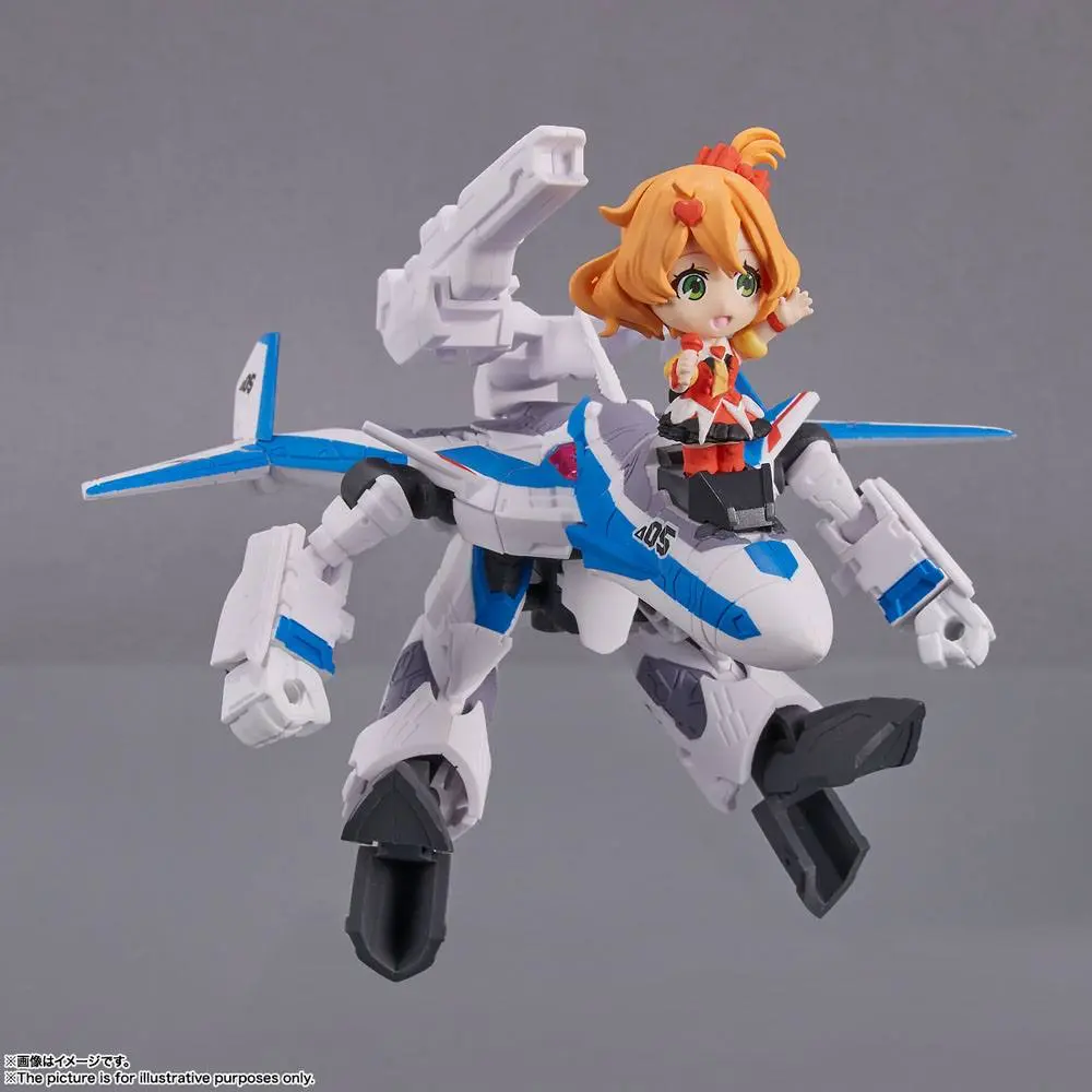Macross Delta Tiny Session Fahrzeug mit Actionfigur VF-31J Siegfried (Hayate Immelmann Use) with Freyja Wion 10 cm Produktfoto