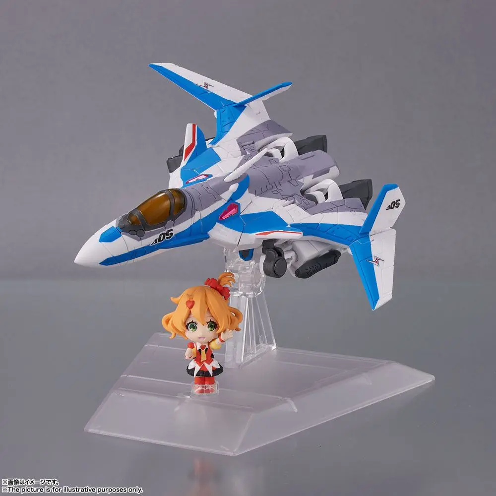 Macross Delta Tiny Session Fahrzeug mit Actionfigur VF-31J Siegfried (Hayate Immelmann Use) with Freyja Wion 10 cm Produktfoto