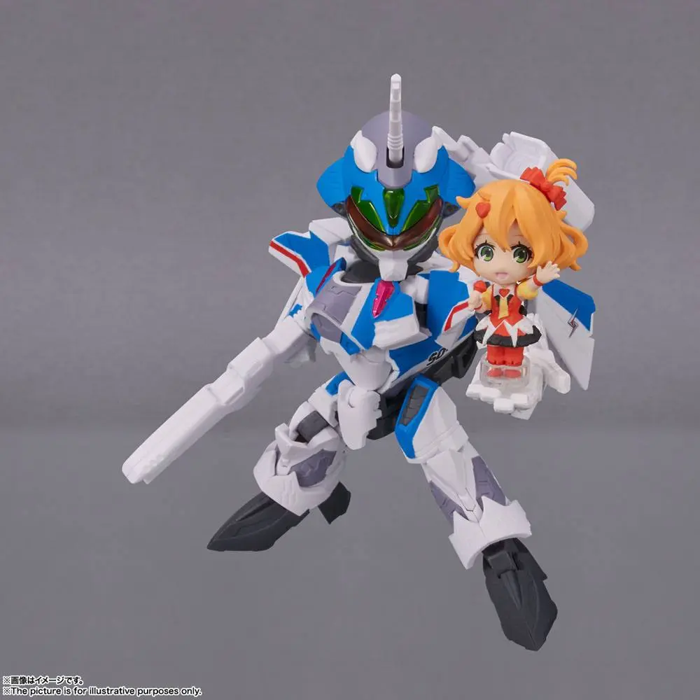 Macross Delta Tiny Session Fahrzeug mit Actionfigur VF-31J Siegfried (Hayate Immelmann Use) with Freyja Wion 10 cm Produktfoto