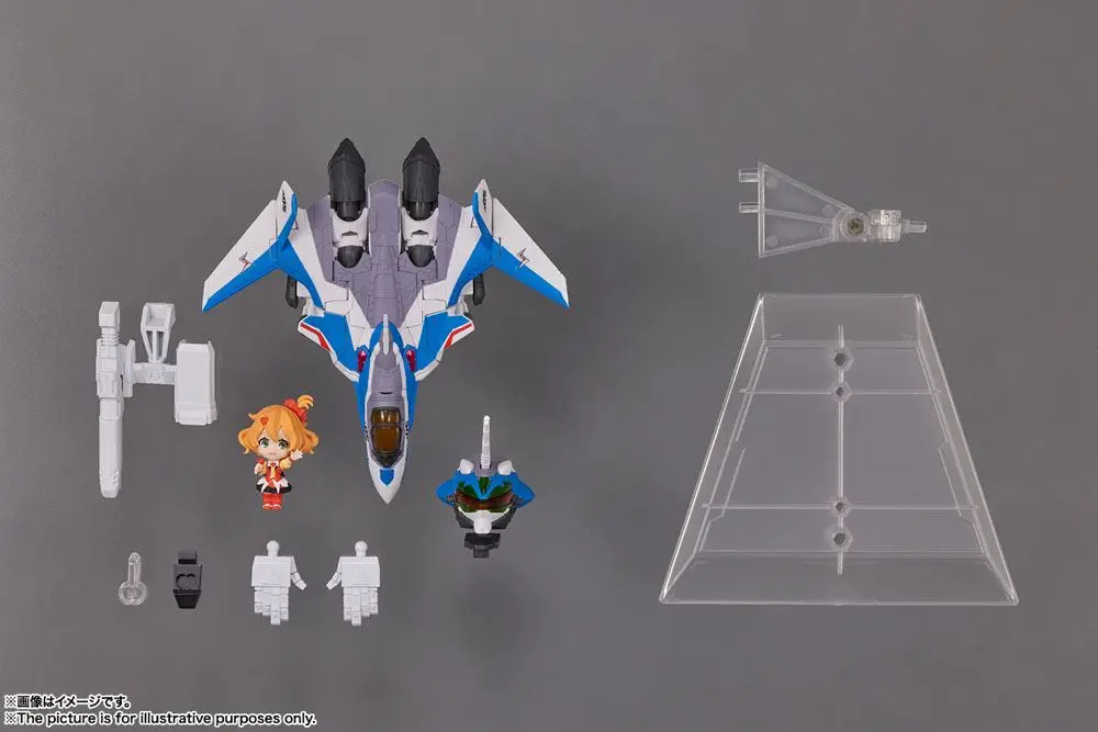 Macross Delta Tiny Session Fahrzeug mit Actionfigur VF-31J Siegfried (Hayate Immelmann Use) with Freyja Wion 10 cm Produktfoto