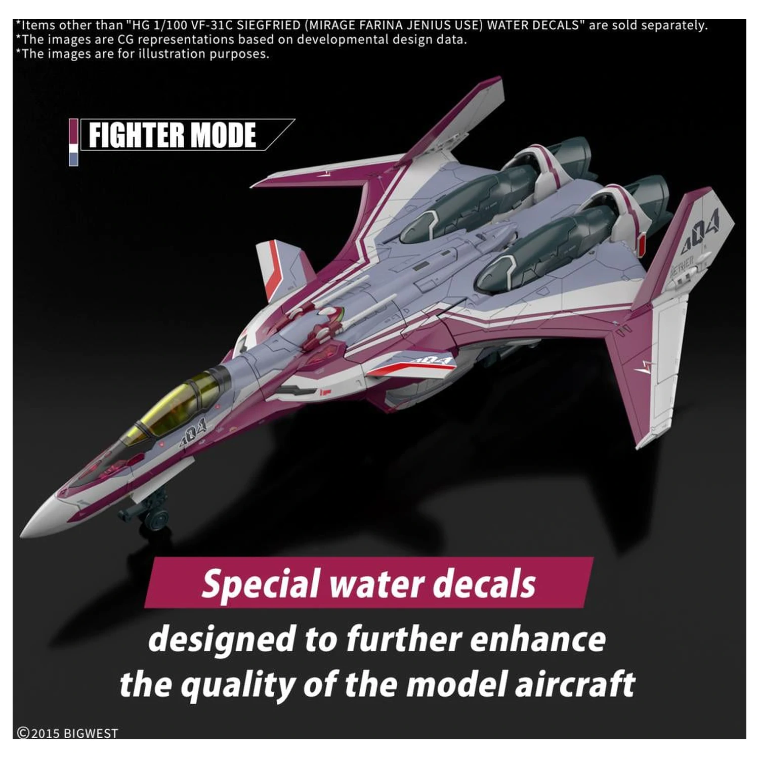 MACROSS HG 1/100 VF-31C Siegfried (Farina Jenius) Decals Modellbausatz Produktfoto