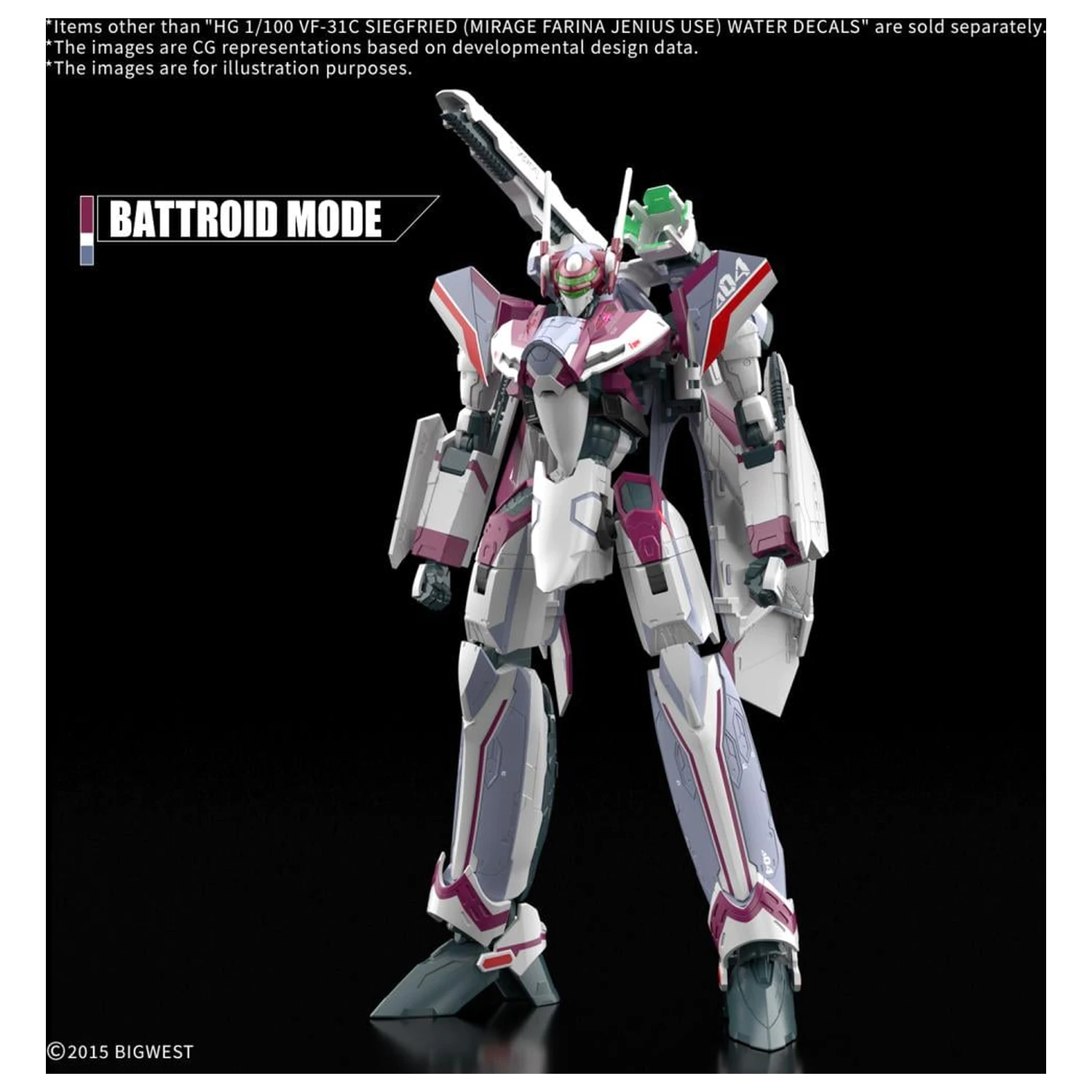 MACROSS HG 1/100 VF-31C Siegfried (Farina Jenius) Decals Modellbausatz Produktfoto