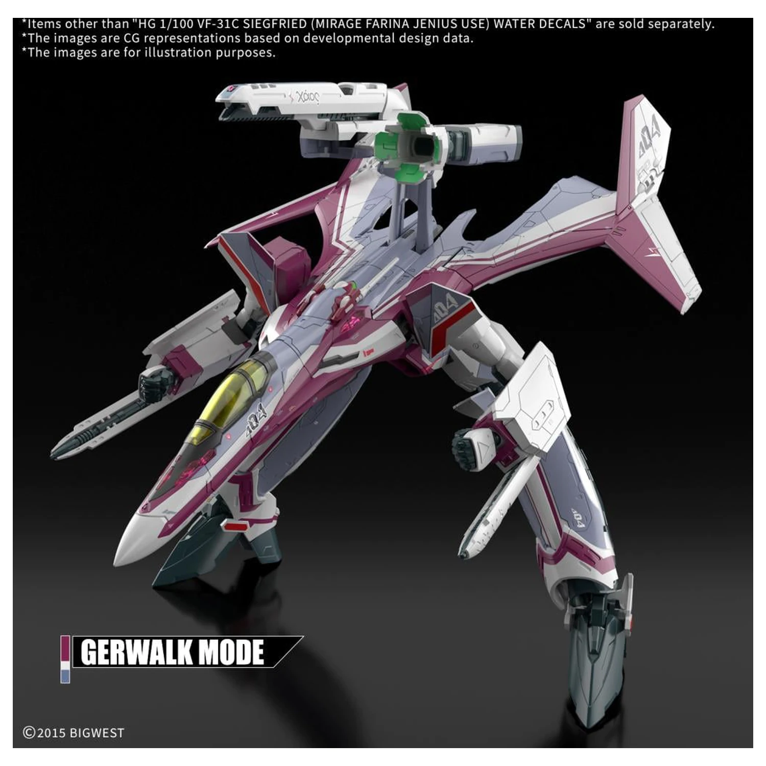 MACROSS HG 1/100 VF-31C Siegfried (Farina Jenius) Decals Modellbausatz Produktfoto