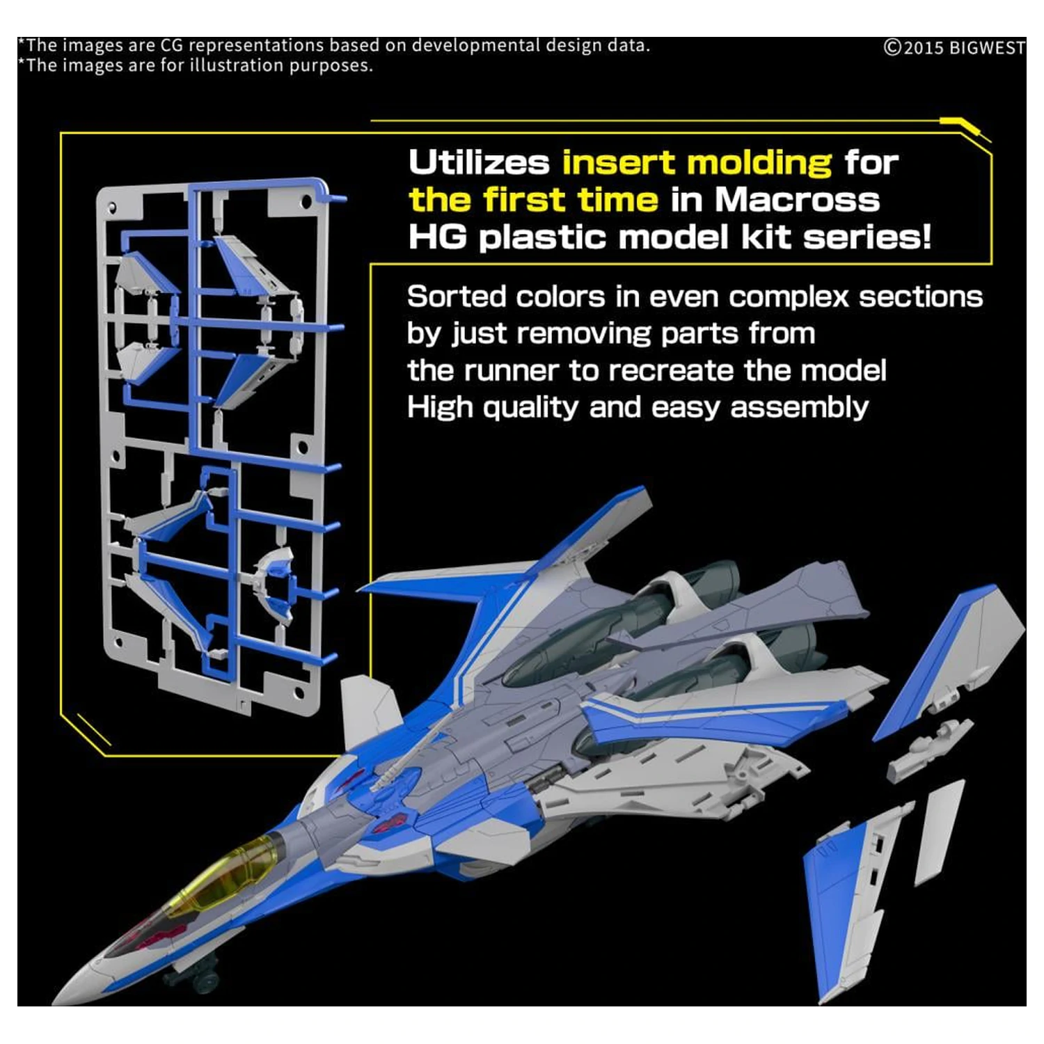 Macross HG 1/100 VF-31J Siegfried (Hayate Immelmann Use) Modellbausatz Produktfoto