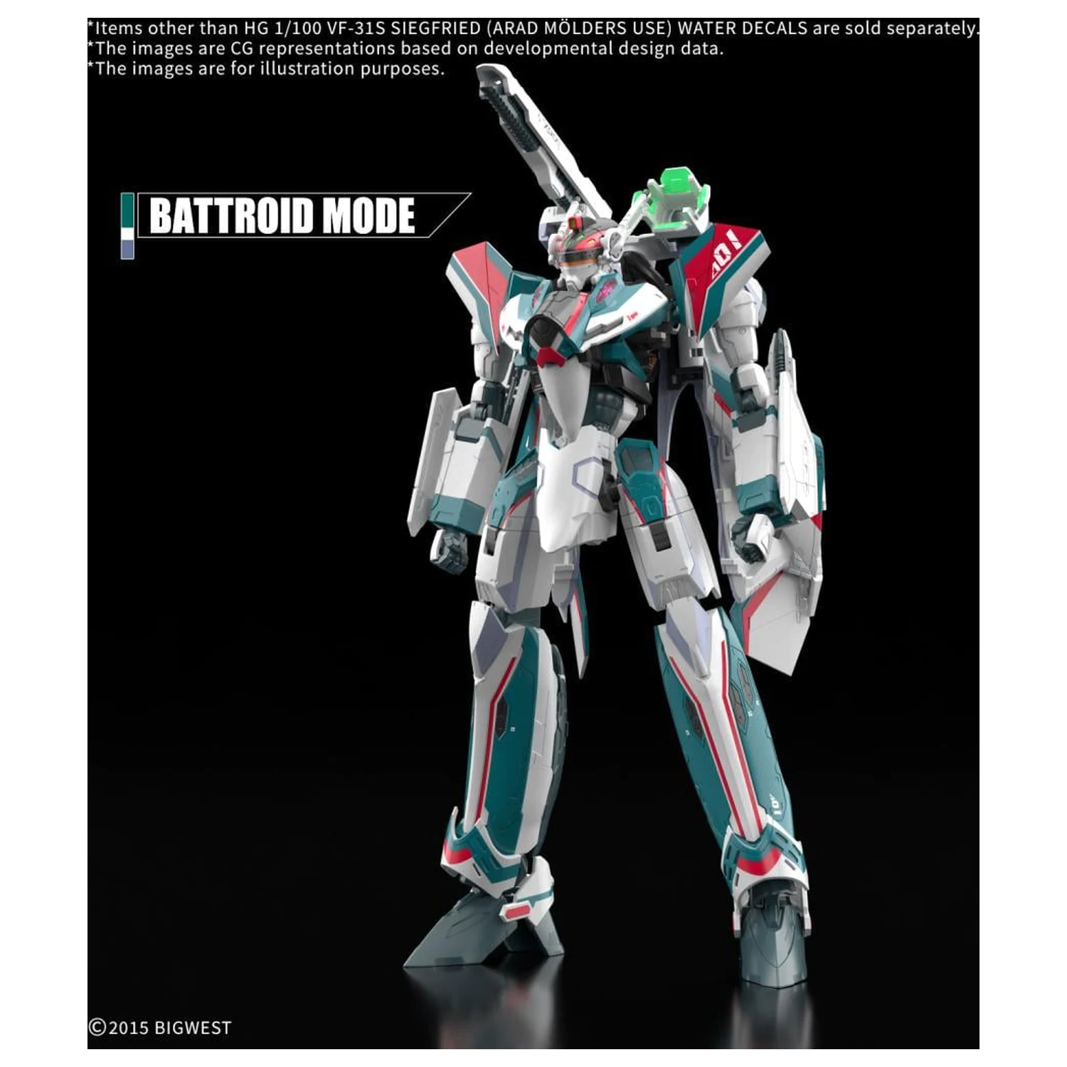 Macross HG 1/100 VF-31S Siegfried Water Decals Modell Bausatz Produktfoto