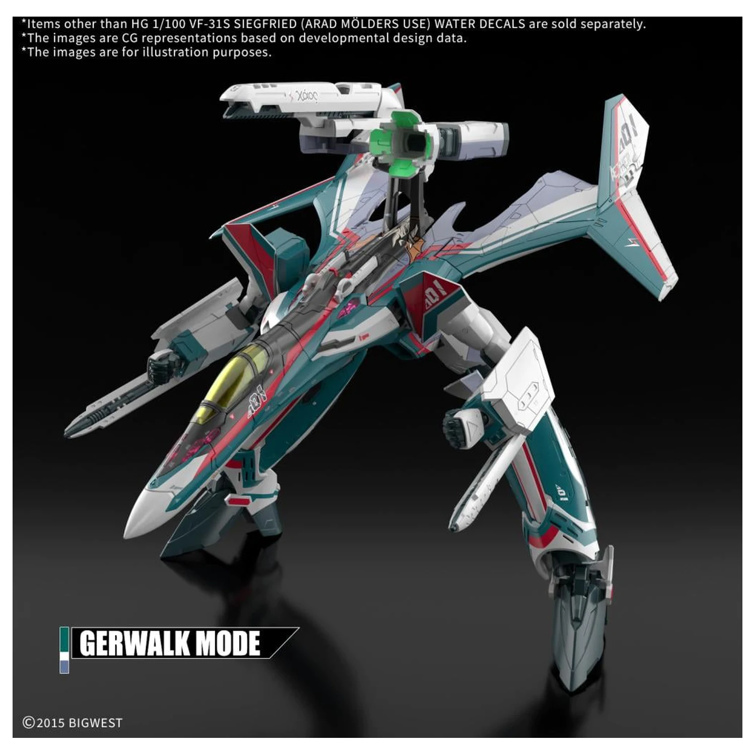 Macross HG 1/100 VF-31S Siegfried Water Decals Modell Bausatz Produktfoto