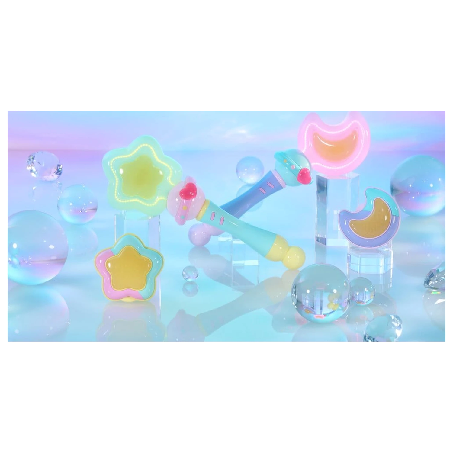 Magical Sisters Lulutto Lilly Proplica Replica Moontoneoneon & GlassHeart DreamPact Set 25 cm Produktfoto