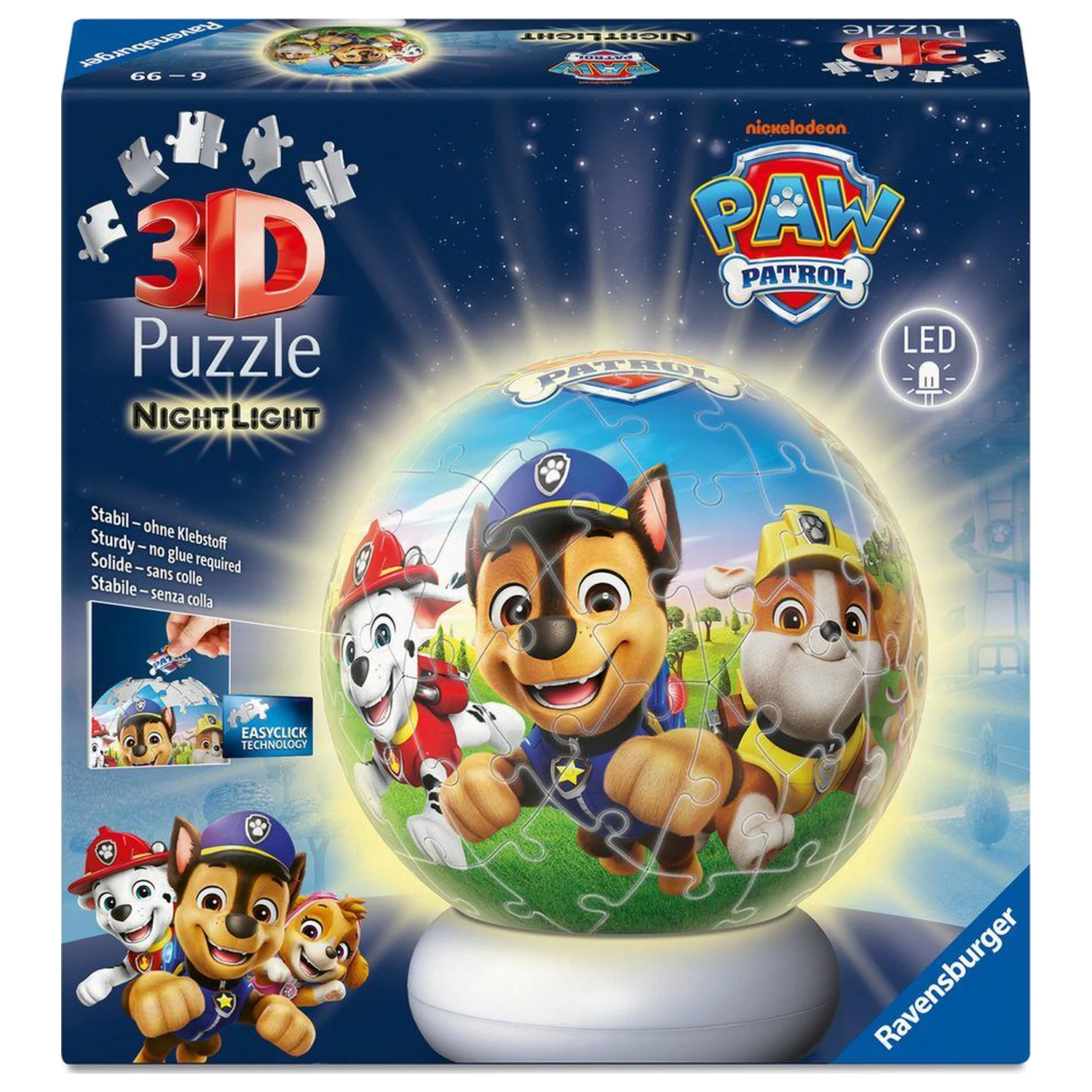 Paw Patrol 3D Nachtlicht Puzzle-Ball 74 Teile Produktfoto