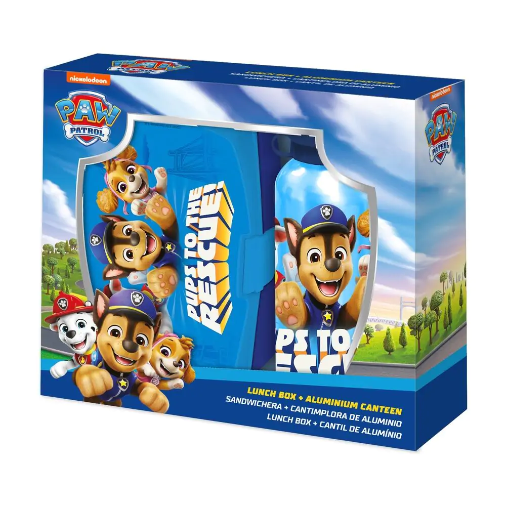 Paw Patrol Aluminium Flasche und  Lunchbox Produktfoto