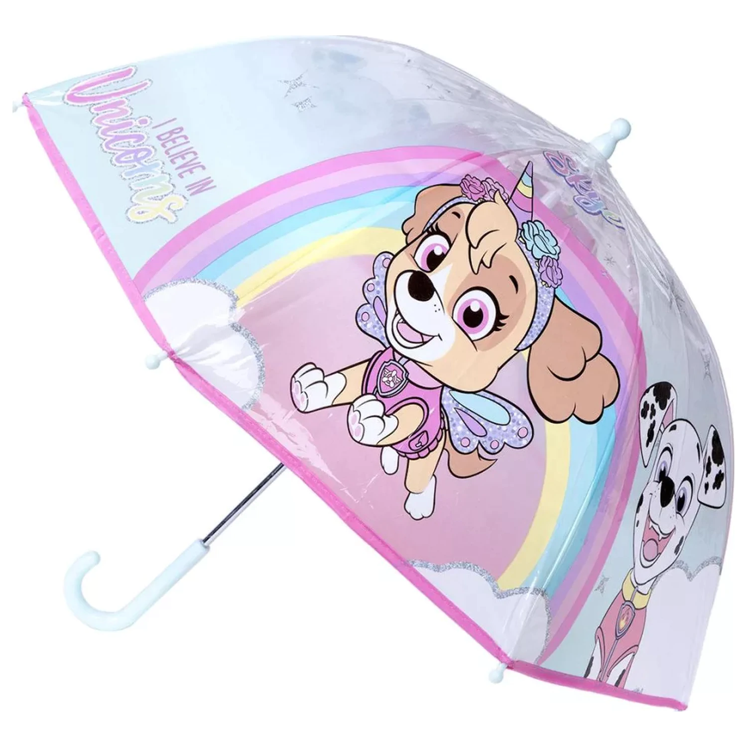 Paw Patrol Believe in Unicorns Kinder Transparenter Regenschirm Produktfoto