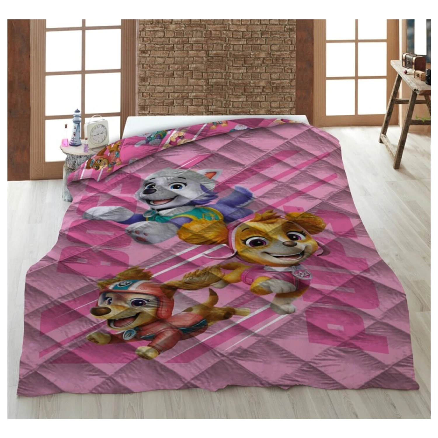 Paw Patrol Boss gesteppte Tagesdecke, Bettbezug 140x200cm Produktfoto