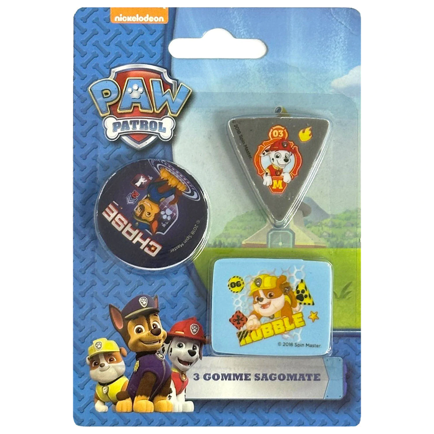 Paw Patrol Boys geformtes Radiergummi-Set 3 Teile Produktfoto