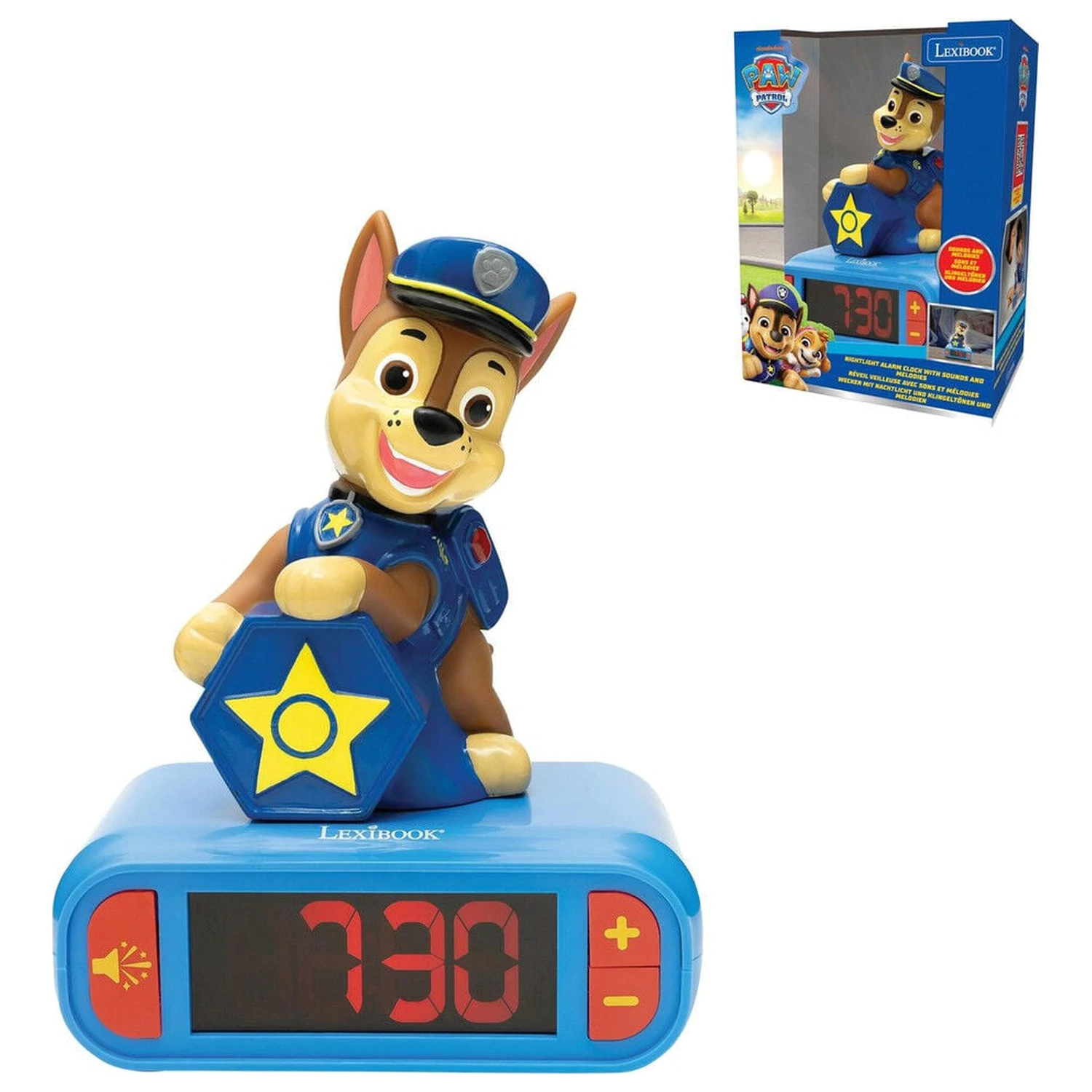 Paw Patrol Chase 3D Nachtlicht digitale Alarmuhr Produktfoto