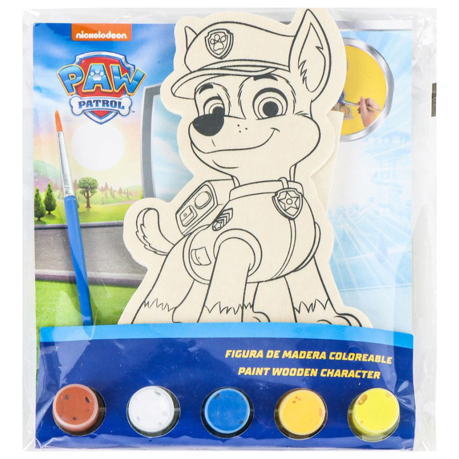 PAW Patrol Chase bemalbare Holzfigur Produktfoto