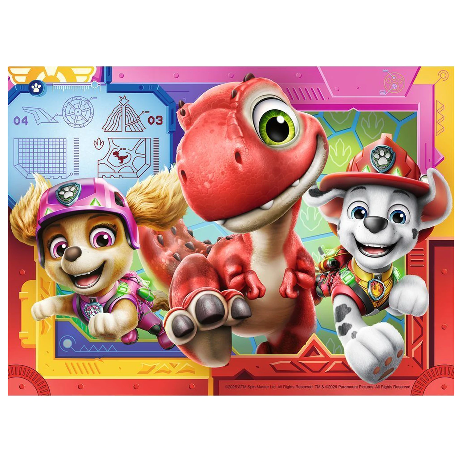 Paw Patrol Dino Movie Puzzle 12-16-20-24 Teile Produktfoto