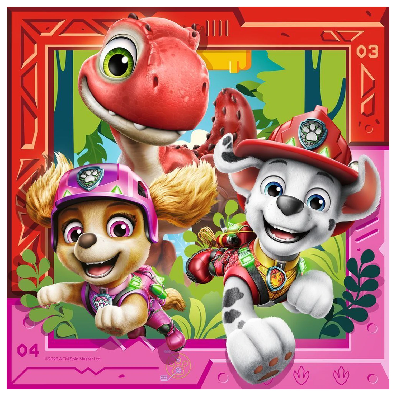 Paw Patrol Dino Movie Puzzle 3x49 Teile Produktfoto