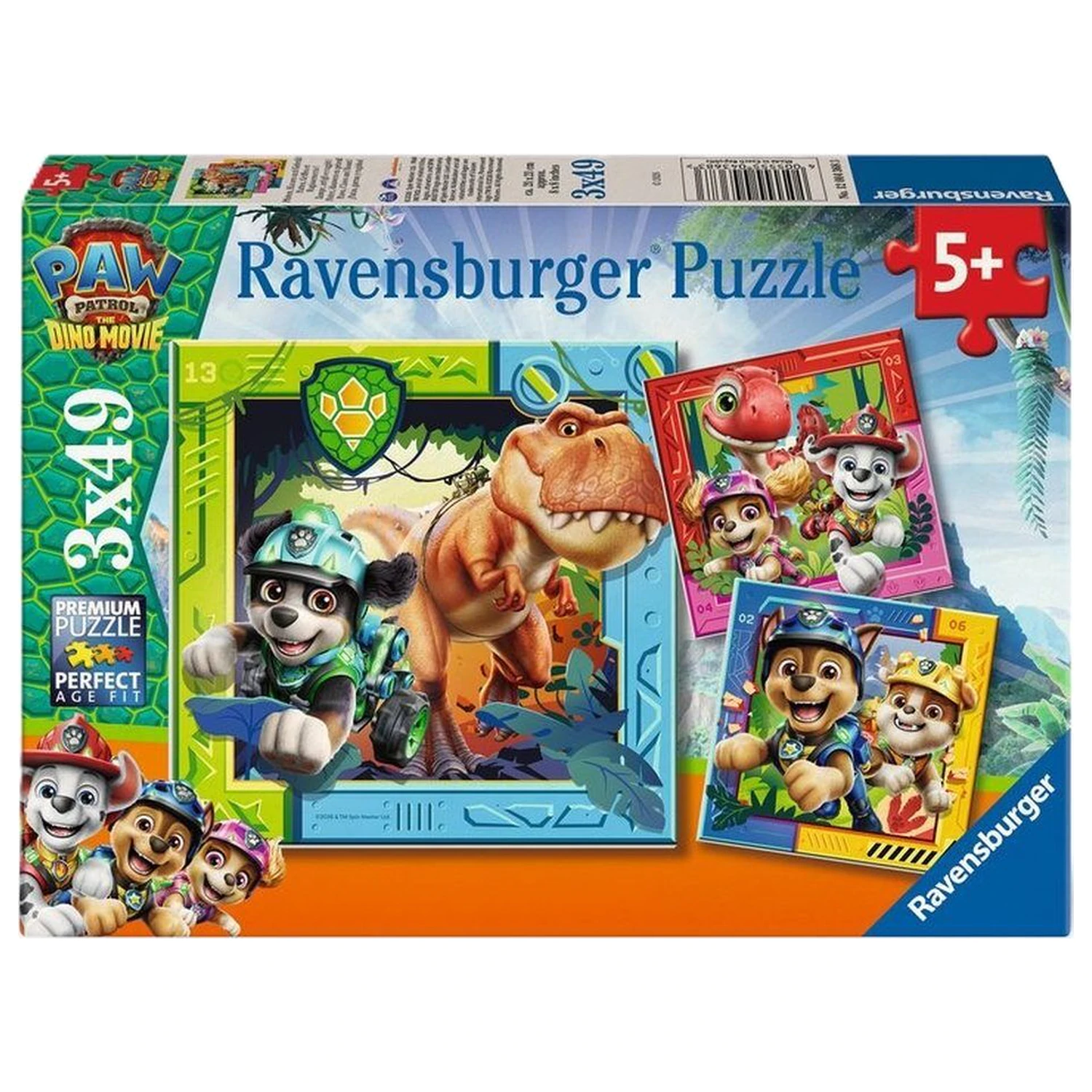 Paw Patrol Dino Movie Puzzle 3x49 Teile Produktfoto