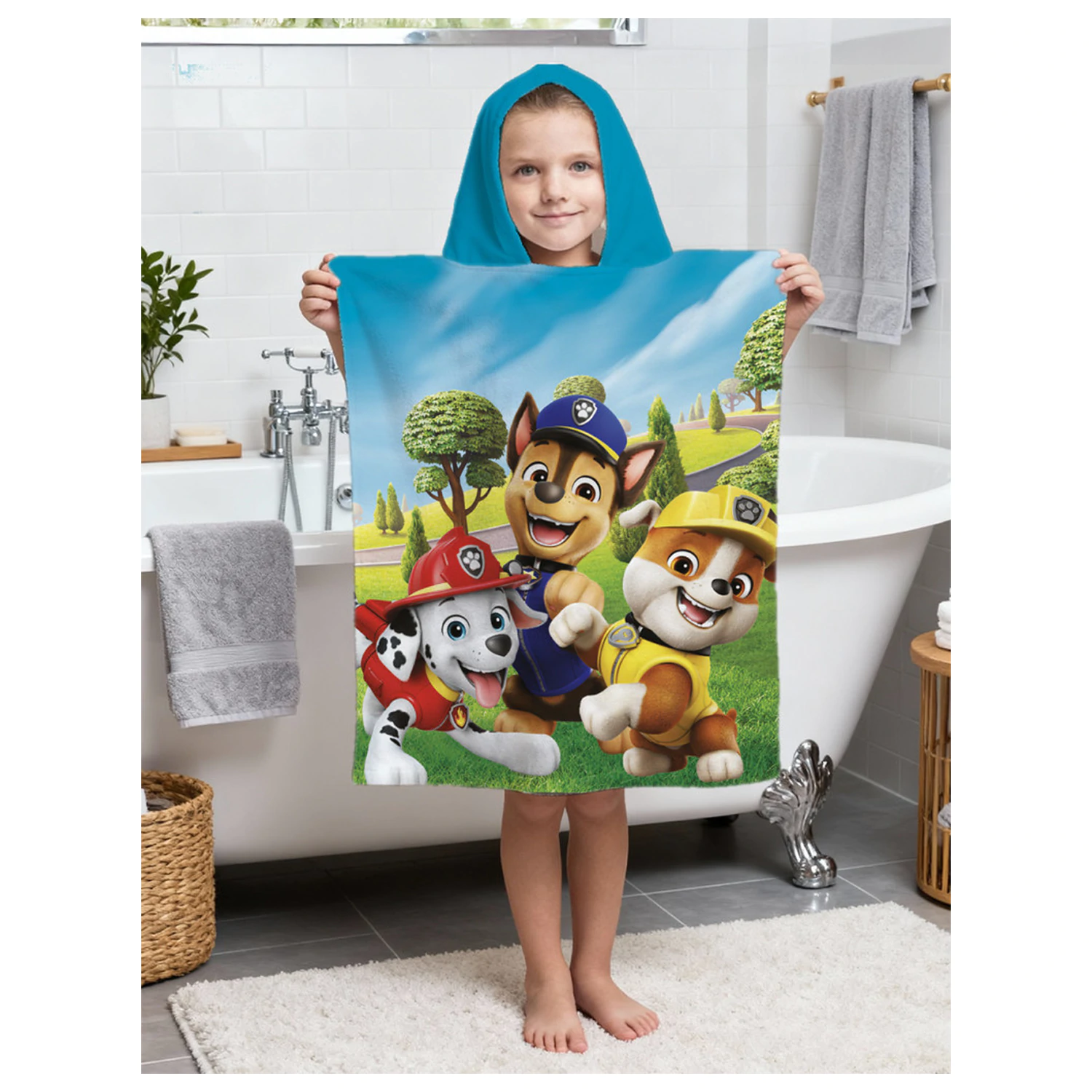 PAW Patrol Funny Day Strandtuch Poncho 50x115cm Produktfoto
