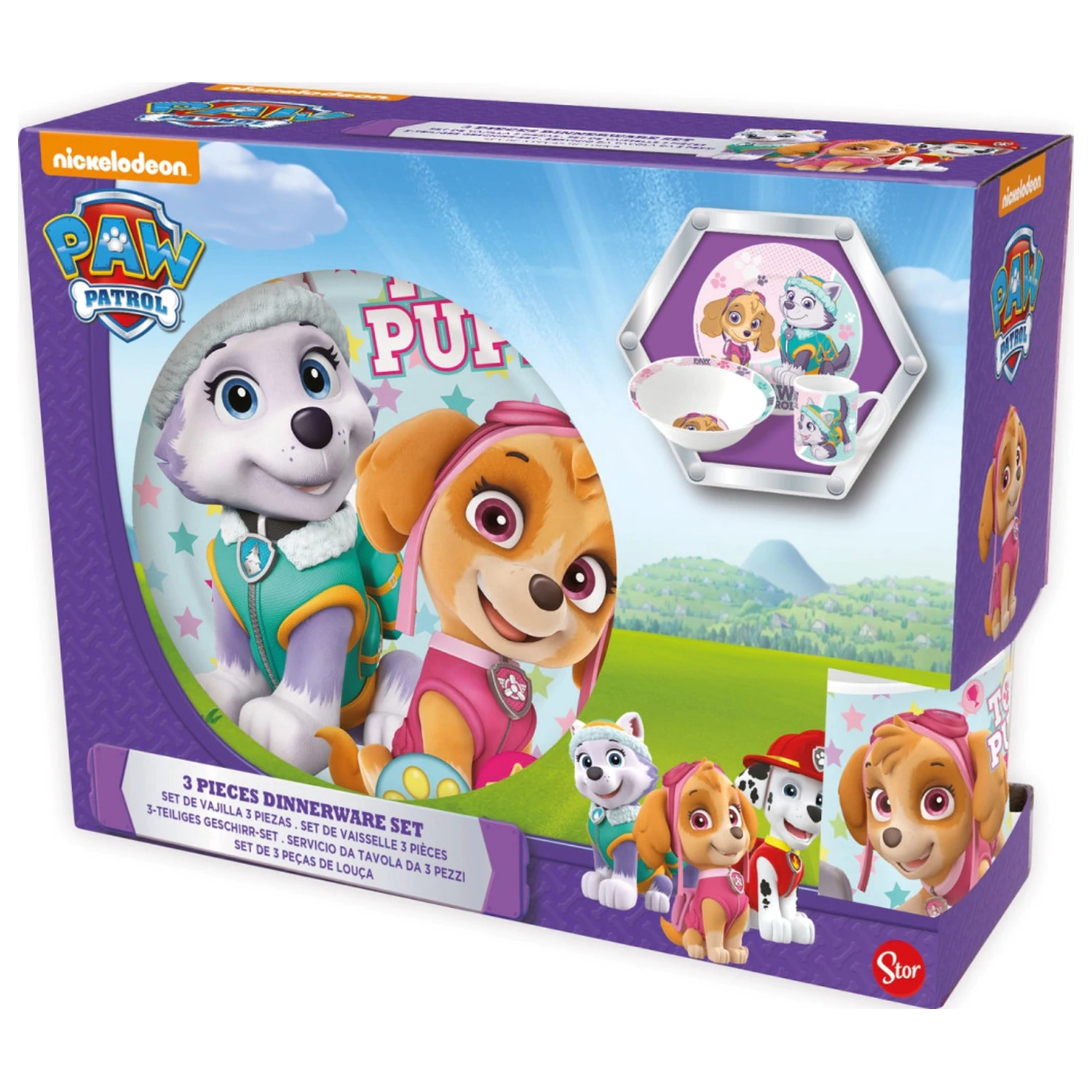 Paw Patrol Girl Stars Porzellan Geschirrset Produktfoto