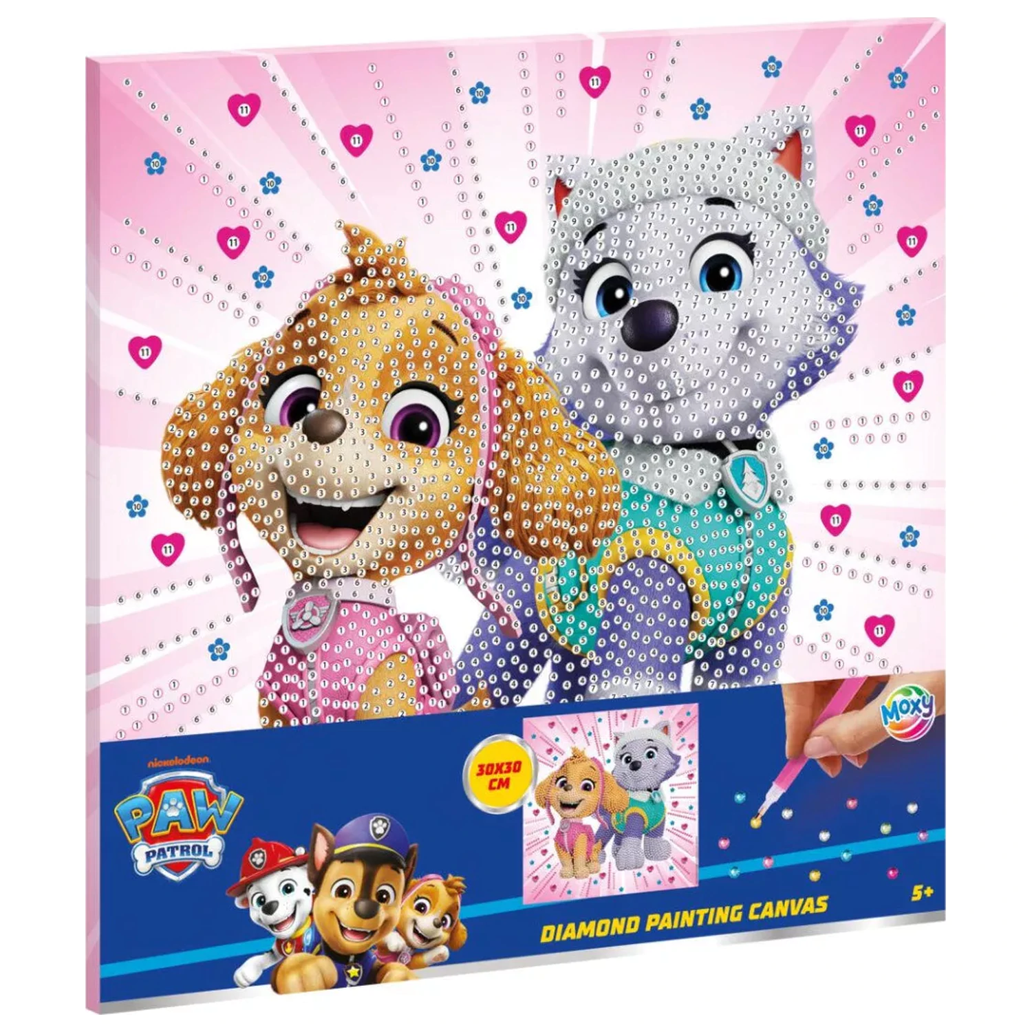 Paw Patrol Girls Power Diamond Painting Set auf Leinwand 30x30 cm Produktfoto