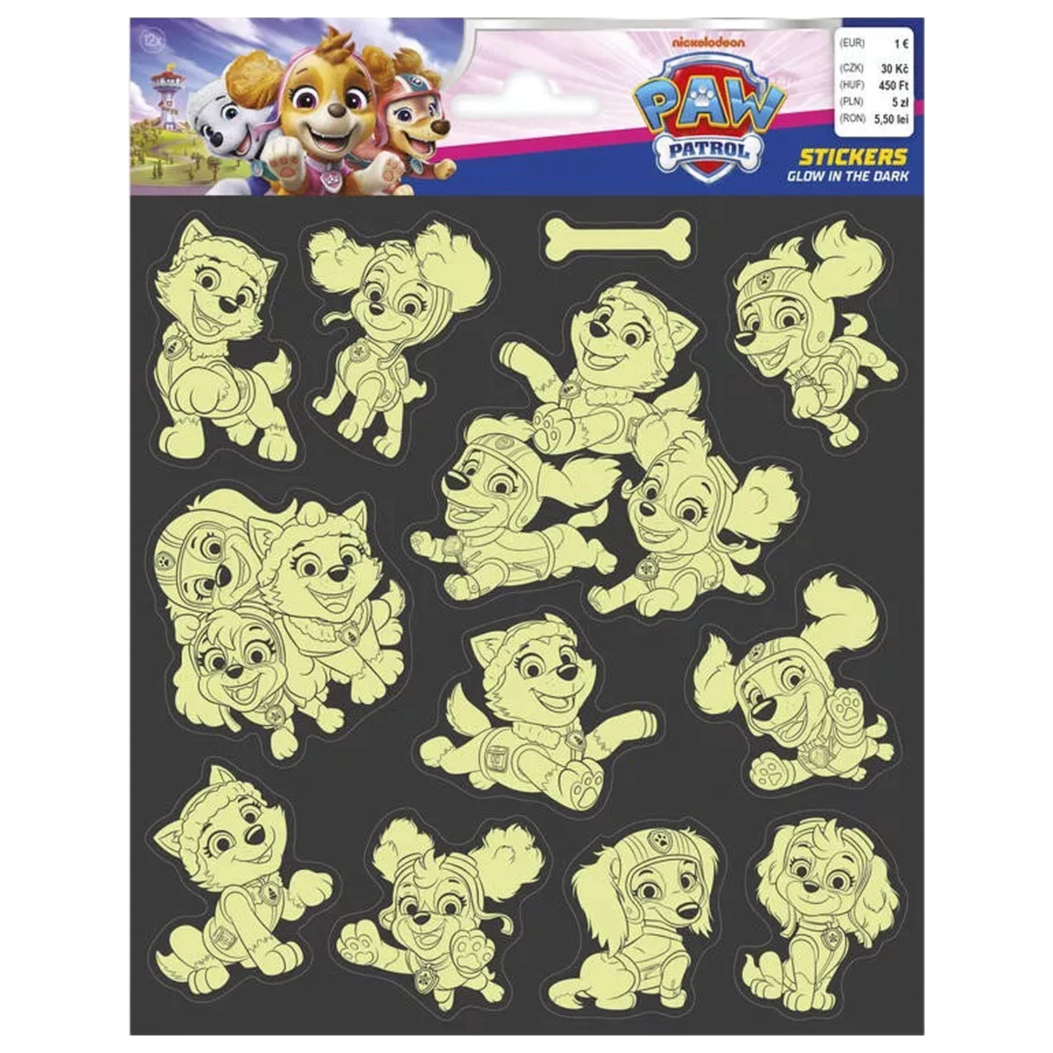 PAW Patrol Girls im Dunkeln leuchtende Sticker Produktfoto
