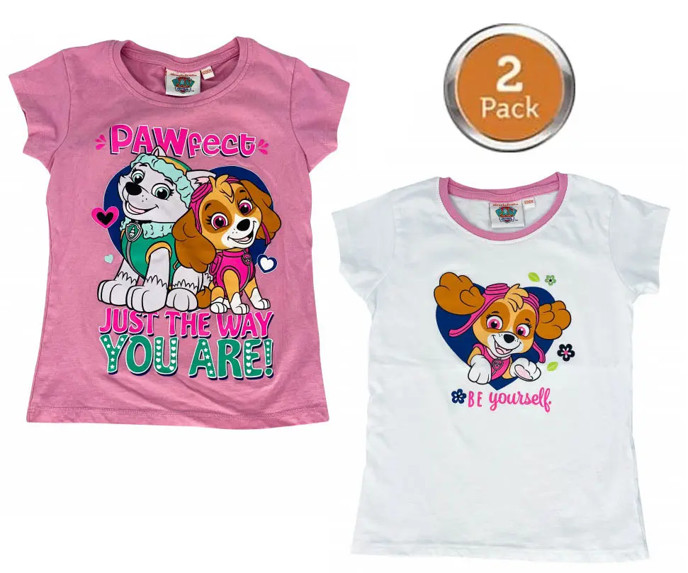 Paw Patrol Kinder Kurzarm T-Shirt 2er-Set Produktfoto