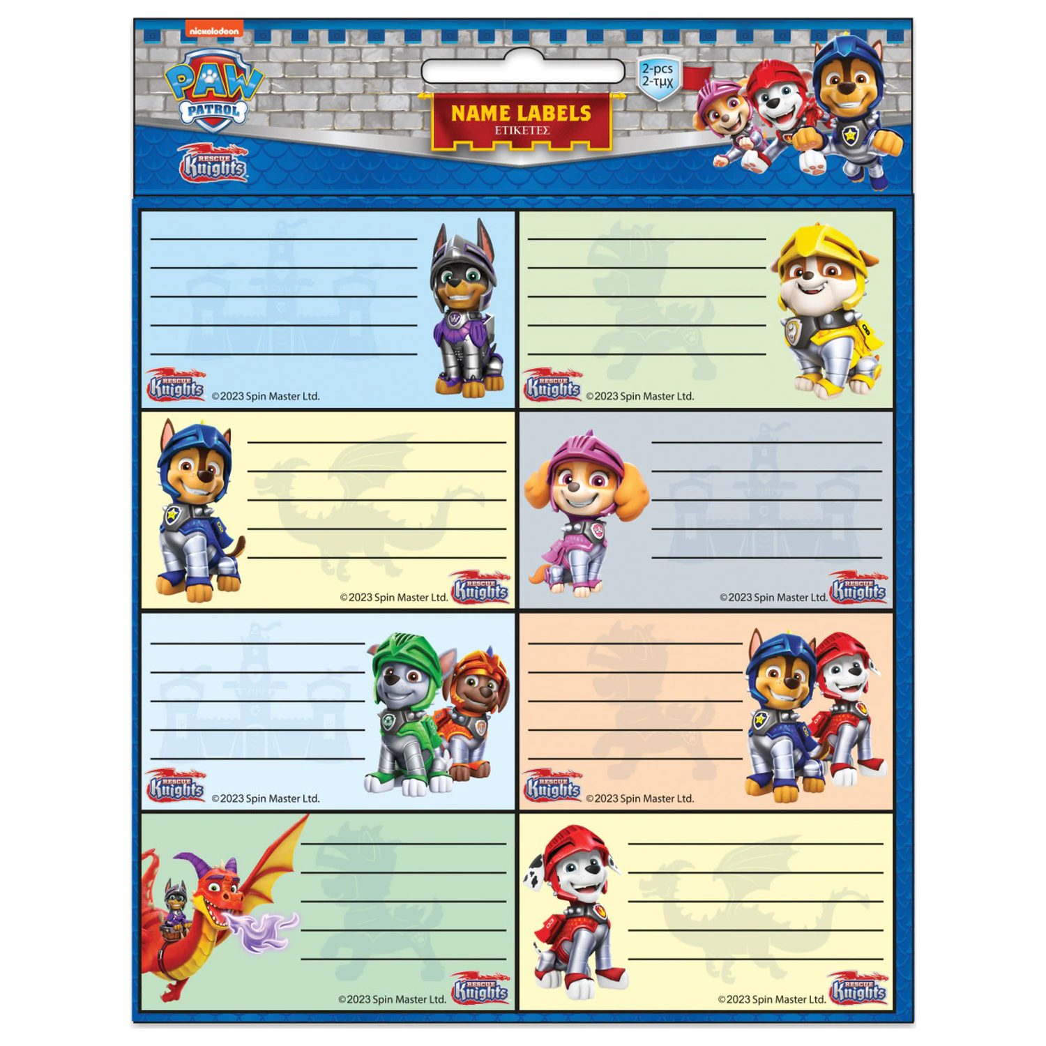 Paw Patrol Knights Notizbuch-Etikett 16 Stück Produktfoto