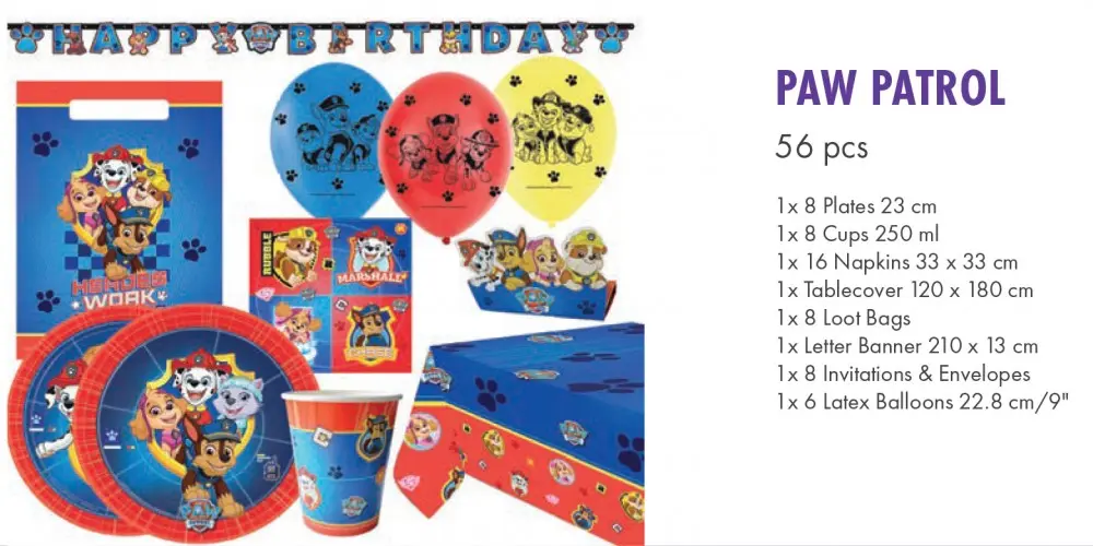 Paw Patrol Party Set 56 Teile Produktfoto