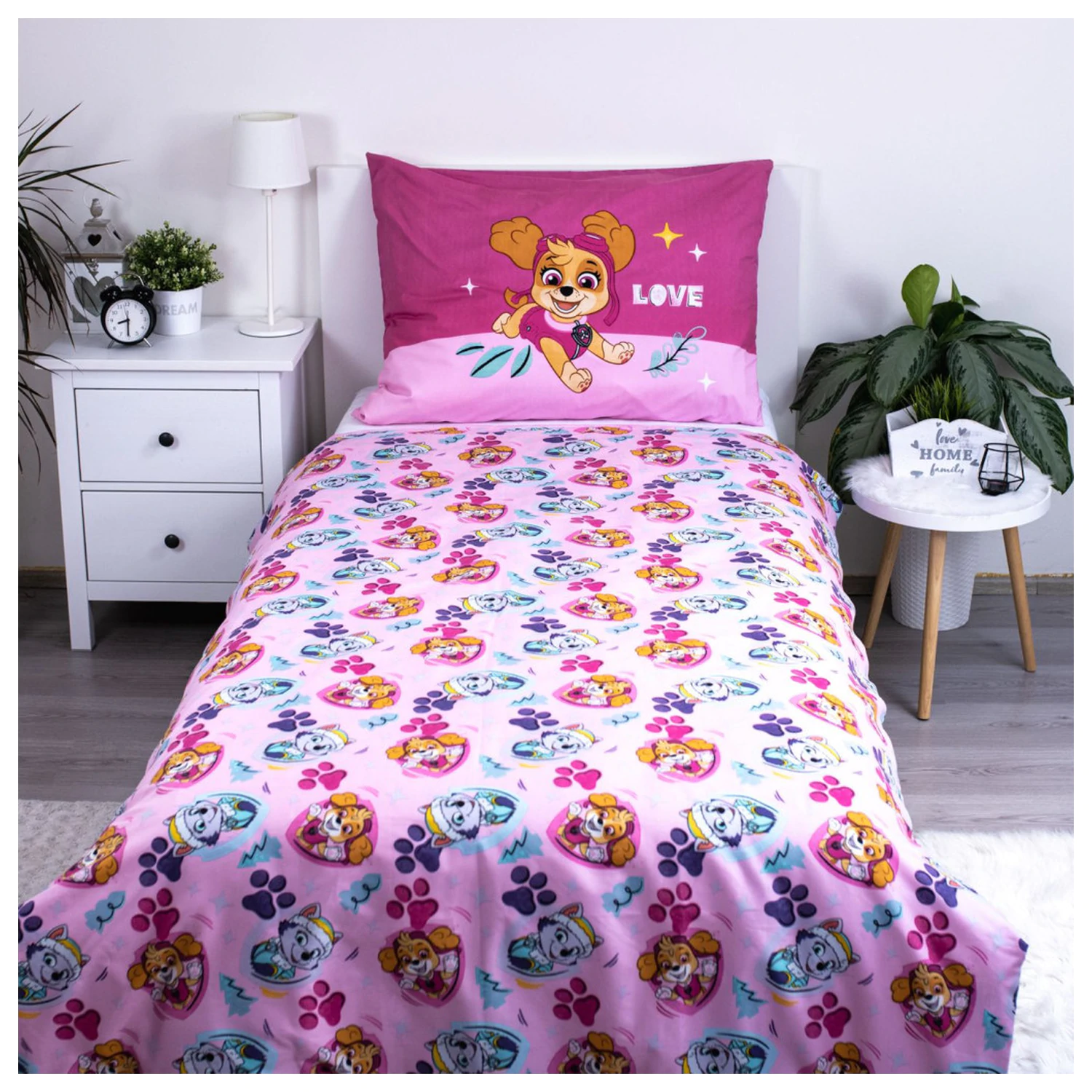 Paw Patrol Pink Love Mikrofaser-Bettbezug Produktfoto