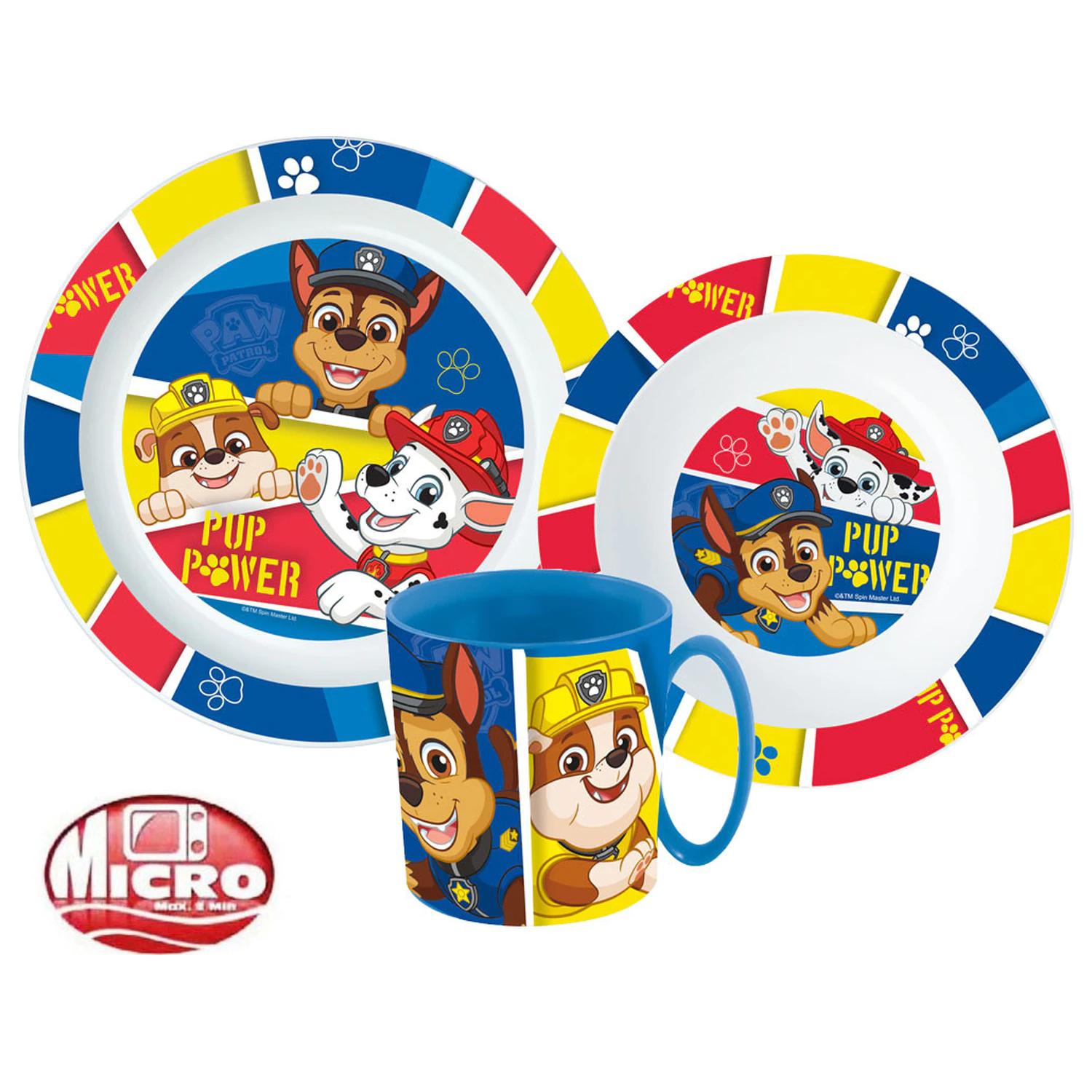 PAW Patrol Pup Power Geschirr Set, Micro Plastic Set mit Tasse Produktfoto