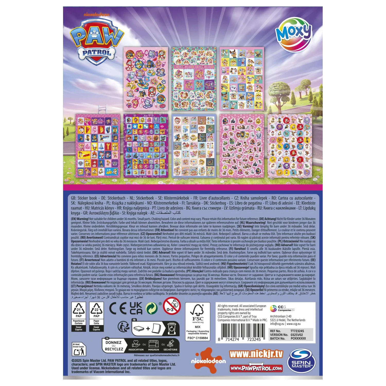 PAW Patrol Puppy Love Glitzer Sticker Buch Produktfoto