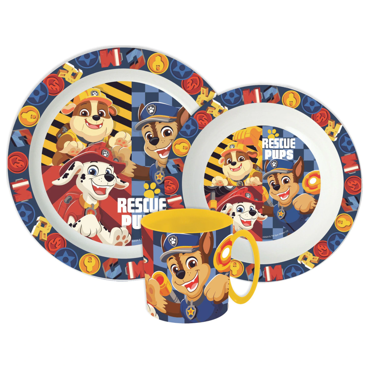Paw Patrol Rescue Pups Geschirrset, Micro Kunststoff Set mit Tasse Produktfoto