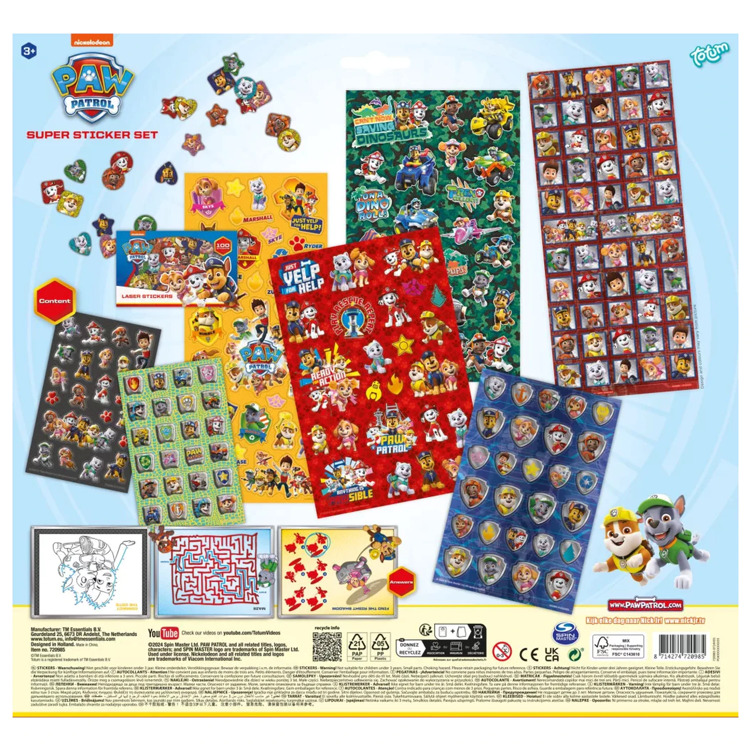 Paw Patrol Rescue Repeat Super Aufkleber-Set mit Spielzeug Produktfoto